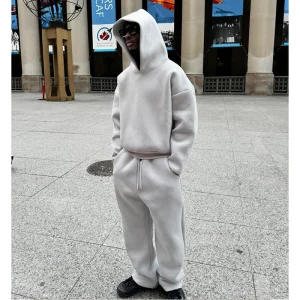 High Street Gothic Solid Color Sweatshirt Suit Punk Harajuku Vintage Hip Hop Rock Pocket Casual Streetwear Y2K Men's Sweatpants